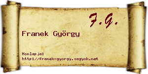 Franek György névjegykártya